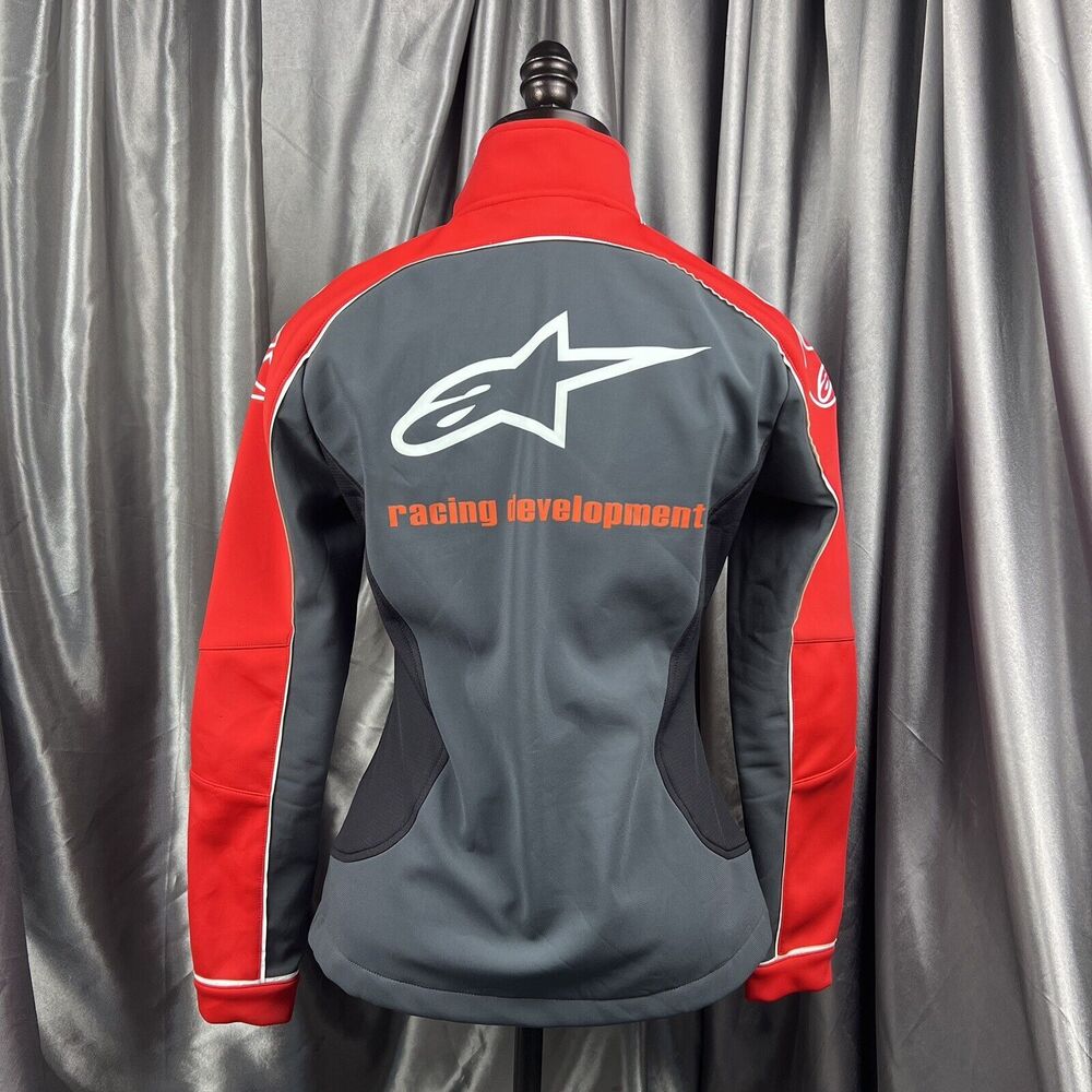 Alpinestars Women’s S Racing Development Livery Jacket Softshell Moto‎ Gray/Red - Picture 6 of 17